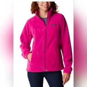 Columbia Women's Benton Springs Full-Zip Fleece Jacket in pink 2X